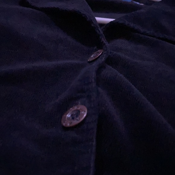 Black velvet button shirt - Picture 3 of 3